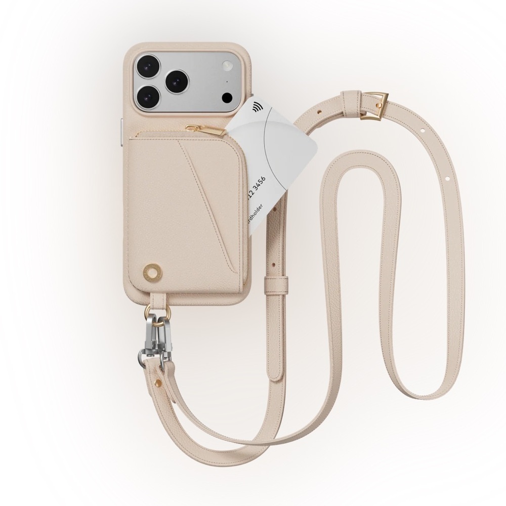 MAGEASY Pouch Wallet Phone Case with Lanyard for iPhone 17 Pro - Rose Pink - NEW